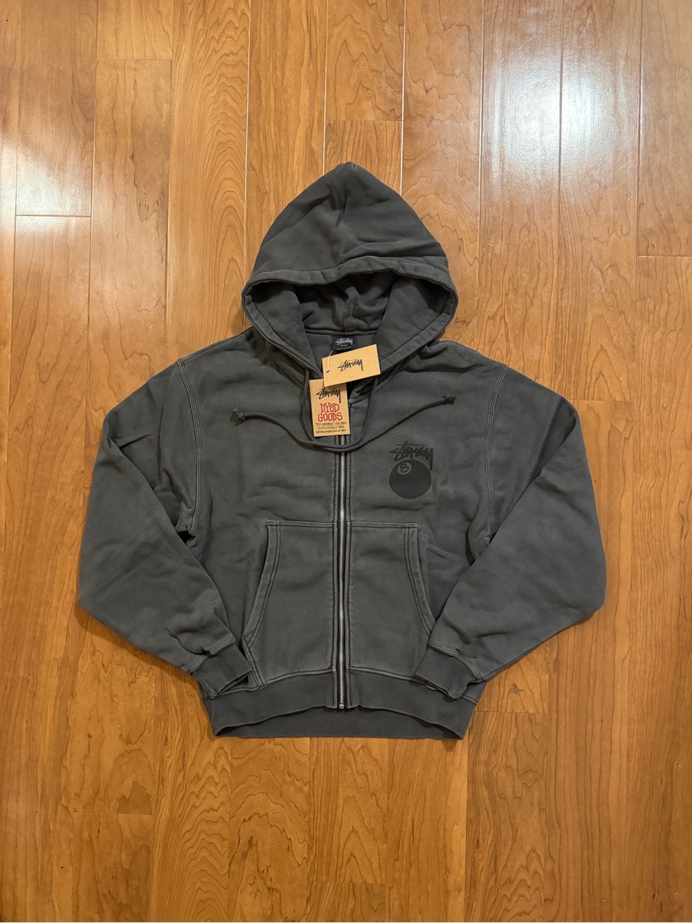 Stussy 8 BALL PIG DYED ZIP HOODIE